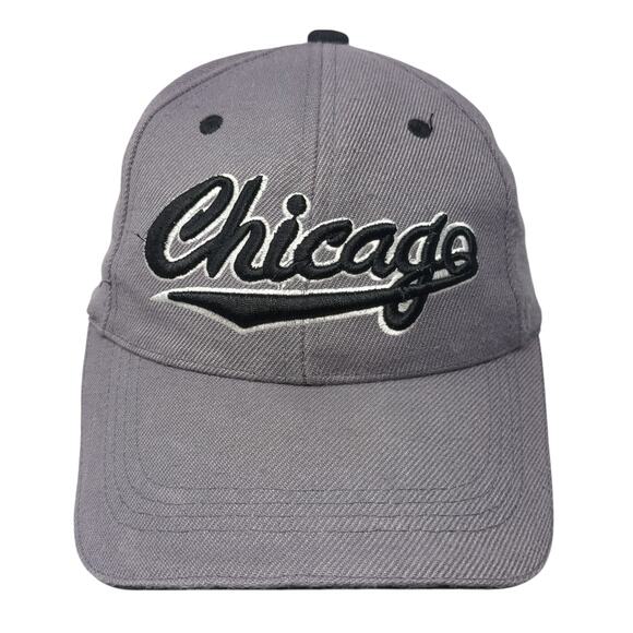 Chicago Strapback Baseball Cap Gray One Size Adjustable Embroidered Lightweight - Picture 1 of 9
